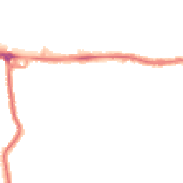 Night-time road noise heatmap for RM12 4AE