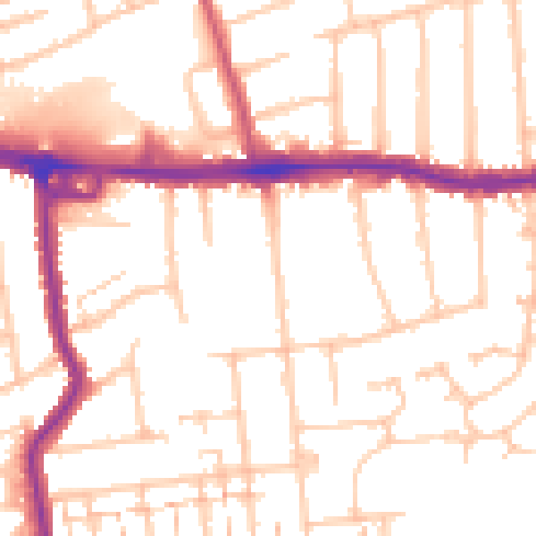 Daytime road noise heatmap for RM12 4AF