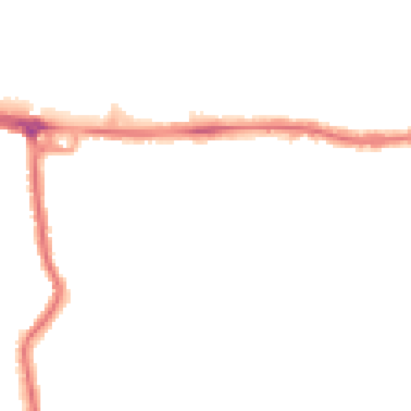Night-time road noise heatmap for RM12 4AF