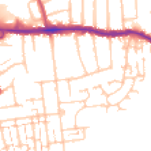 Daytime road noise heatmap for RM12 4AL