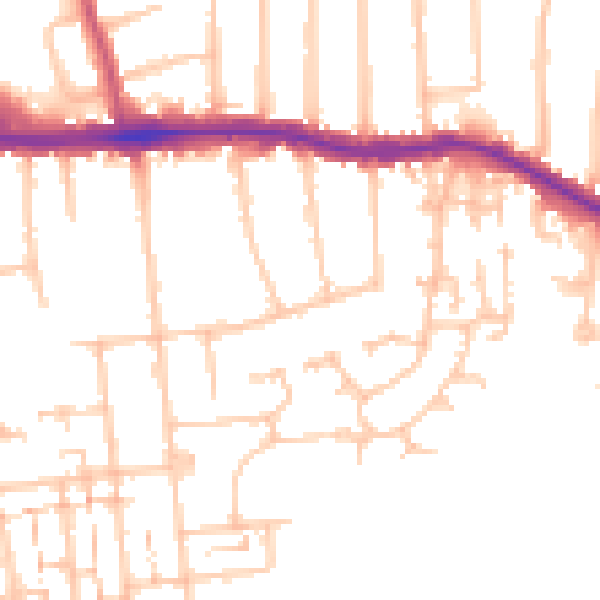 Daytime road noise heatmap for RM12 4AN