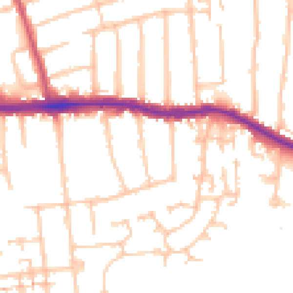 Daytime road noise heatmap for RM12 4AR