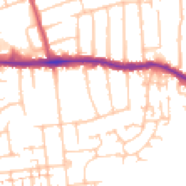 Daytime road noise heatmap for RM12 4AS