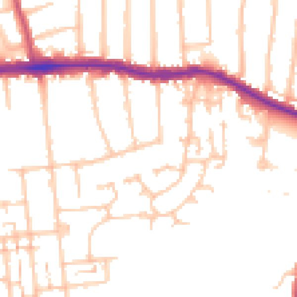 Daytime road noise heatmap for RM12 4AW