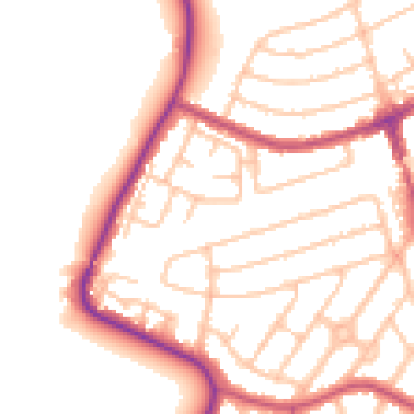 Daytime road noise heatmap for RM12 4AX