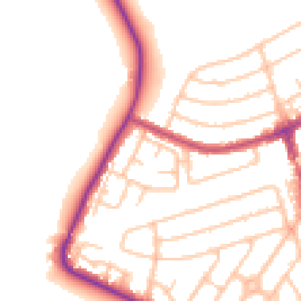 Daytime road noise heatmap for RM12 4BB