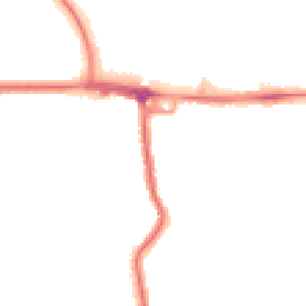 Night-time road noise heatmap for RM12 4BE