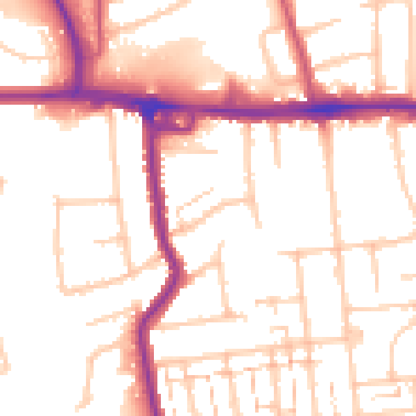 Daytime road noise heatmap for RM12 4BG