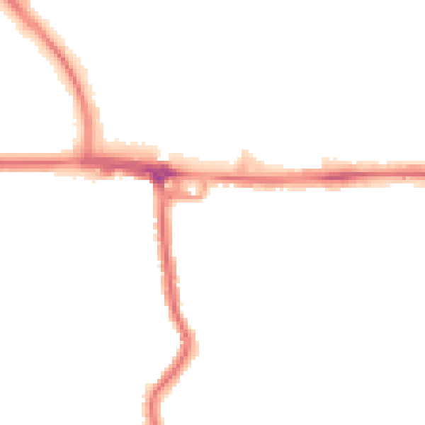 Night-time road noise heatmap for RM12 4BH