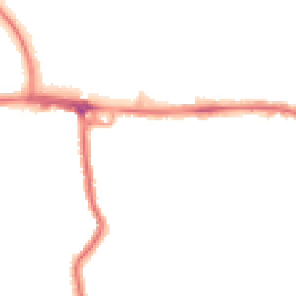 Night-time road noise heatmap for RM12 4BJ