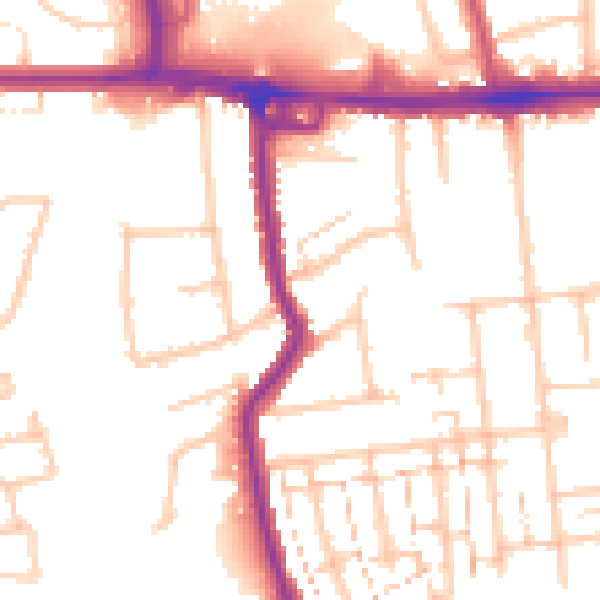Daytime road noise heatmap for RM12 4BS