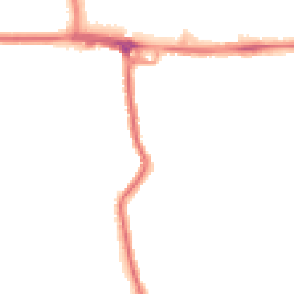 Night-time road noise heatmap for RM12 4BS