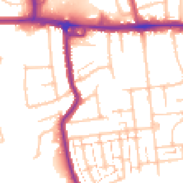 Daytime road noise heatmap for RM12 4BT