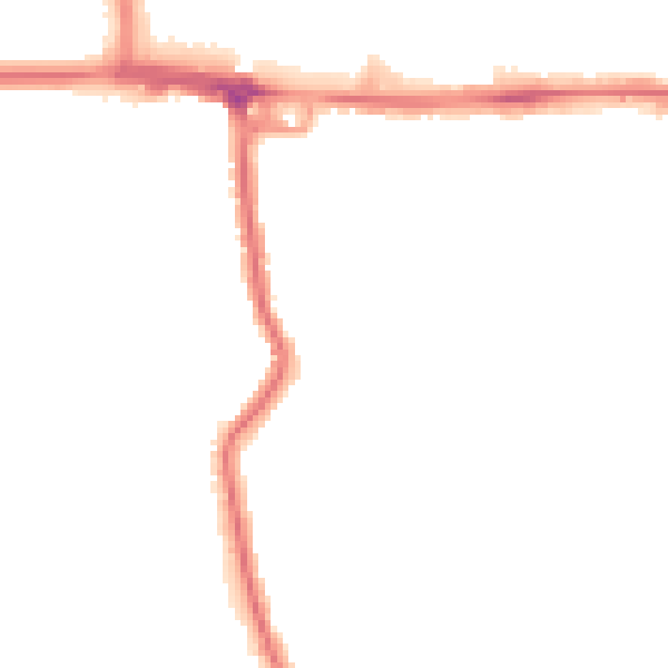 Night-time road noise heatmap for RM12 4BT