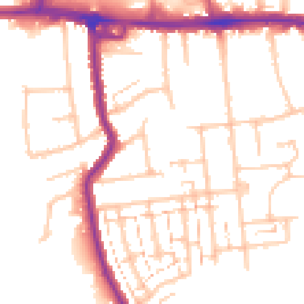 Daytime road noise heatmap for RM12 4BU