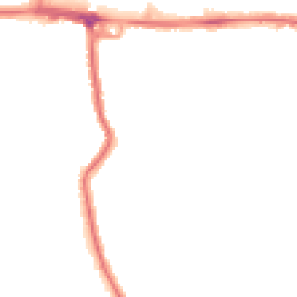 Night-time road noise heatmap for RM12 4BU