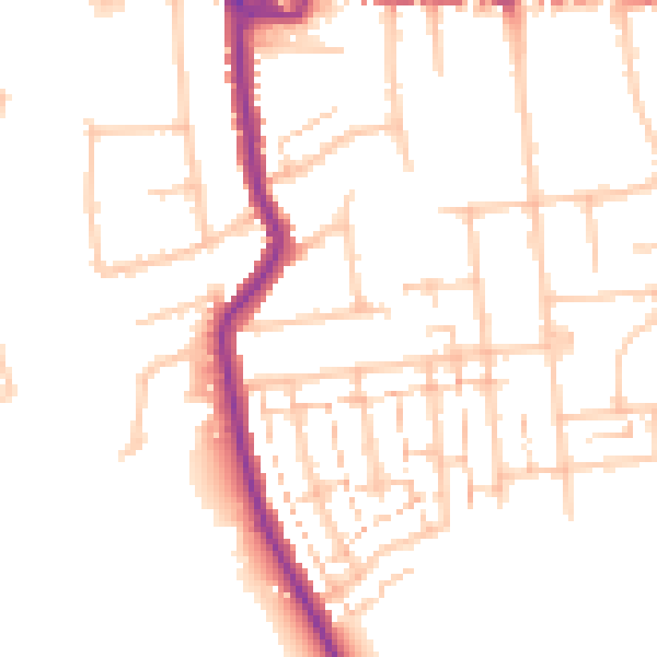 Daytime road noise heatmap for RM12 4BW