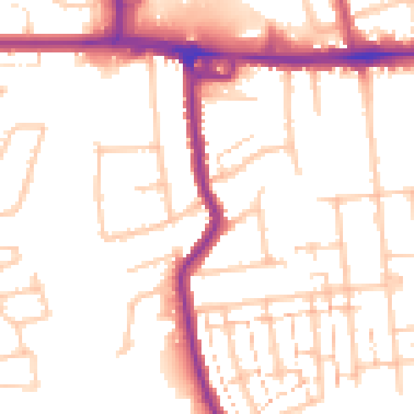 Daytime road noise heatmap for RM12 4BY
