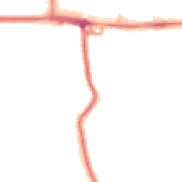 Night-time road noise heatmap for RM12 4BY