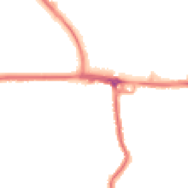 Night-time road noise heatmap for RM12 4DQ