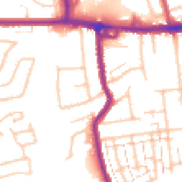 Daytime road noise heatmap for RM12 4DS