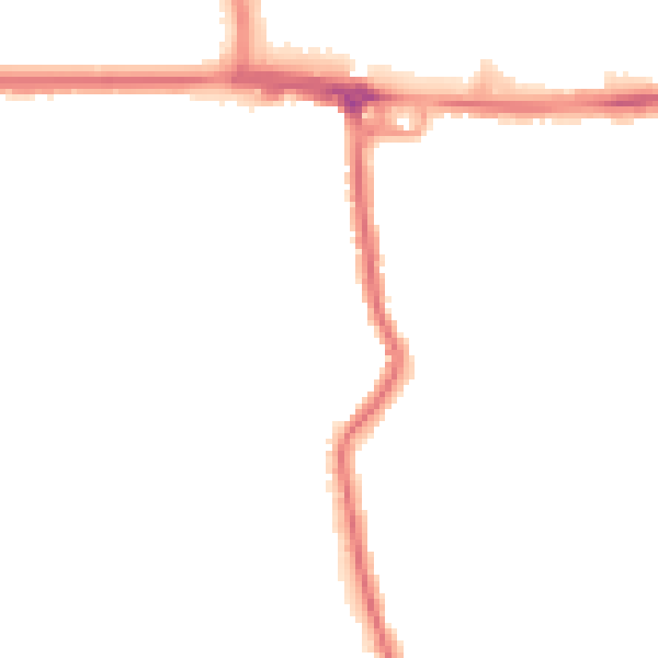 Night-time road noise heatmap for RM12 4DS