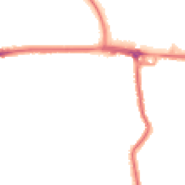 Night-time road noise heatmap for RM12 4DU