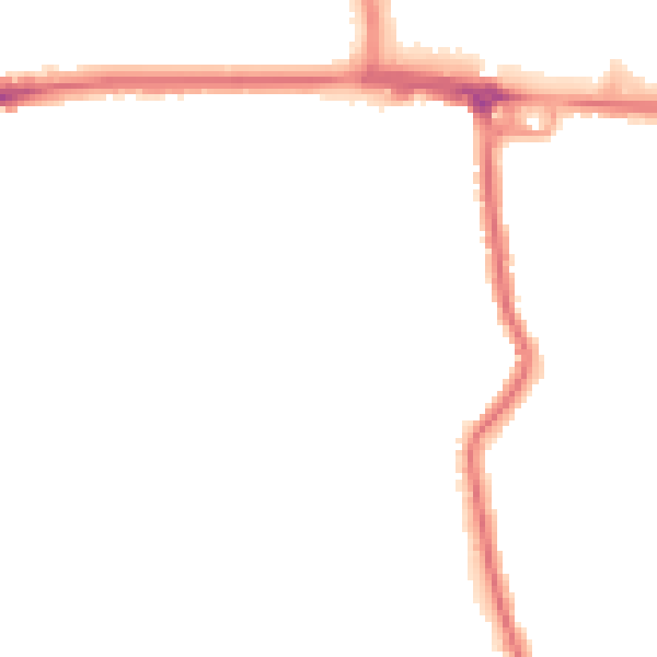 Night-time road noise heatmap for RM12 4DX