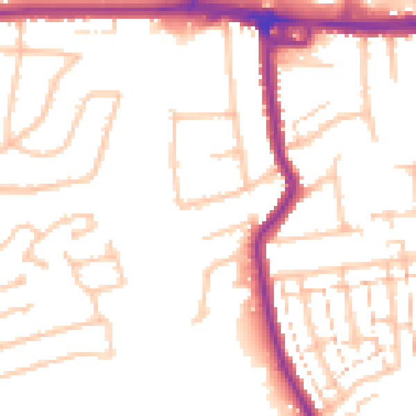 Daytime road noise heatmap for RM12 4EA