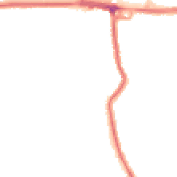Night-time road noise heatmap for RM12 4EA