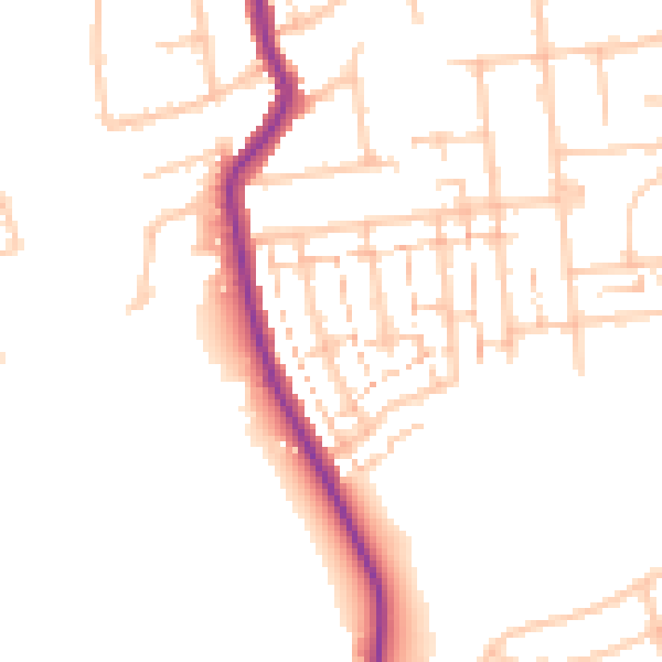 Daytime road noise heatmap for RM12 4EW