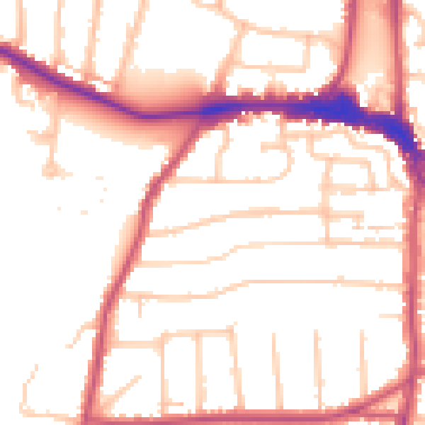 Daytime road noise heatmap for RM12 4JF