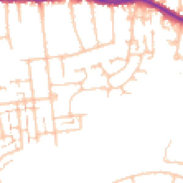 Daytime road noise heatmap for RM12 4JU
