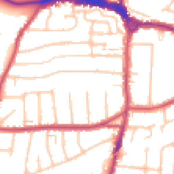 Daytime road noise heatmap for RM12 4LG
