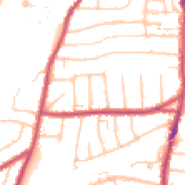 Daytime road noise heatmap for RM12 4NJ