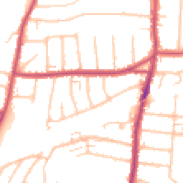 Daytime road noise heatmap for RM12 4NS