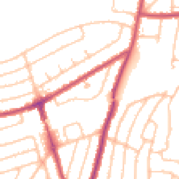 Daytime road noise heatmap for RM12 4SL