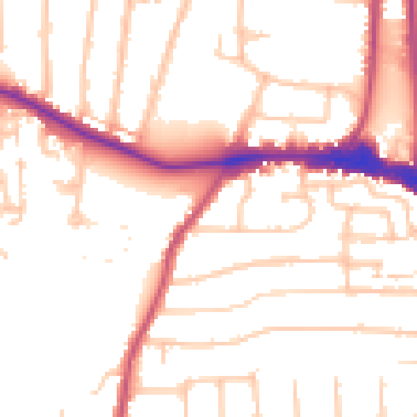 Daytime road noise heatmap for RM12 4XN