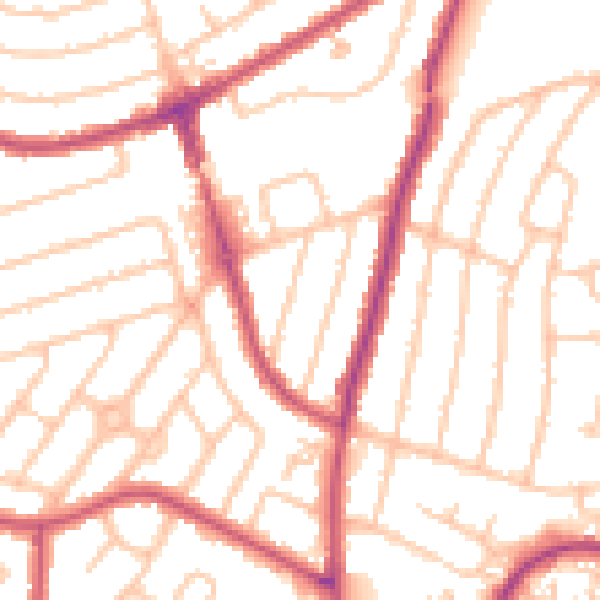 Daytime road noise heatmap for RM12 5BS