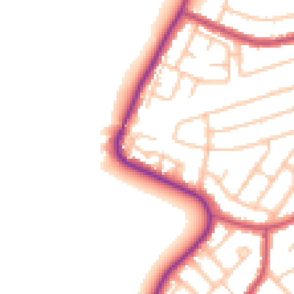 Daytime road noise heatmap for RM12 5DE