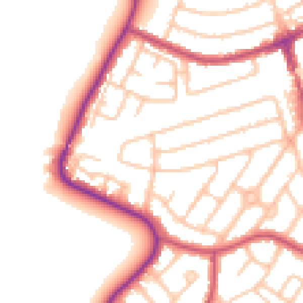 Daytime road noise heatmap for RM12 5EJ