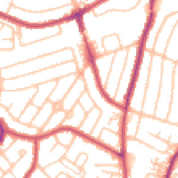 Daytime road noise heatmap for RM12 5ES