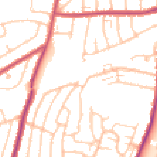 Daytime road noise heatmap for RM12 5SX