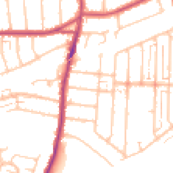 Daytime road noise heatmap for RM12 6AL