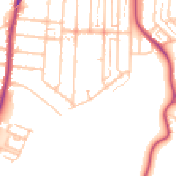 Daytime road noise heatmap for RM12 6DA