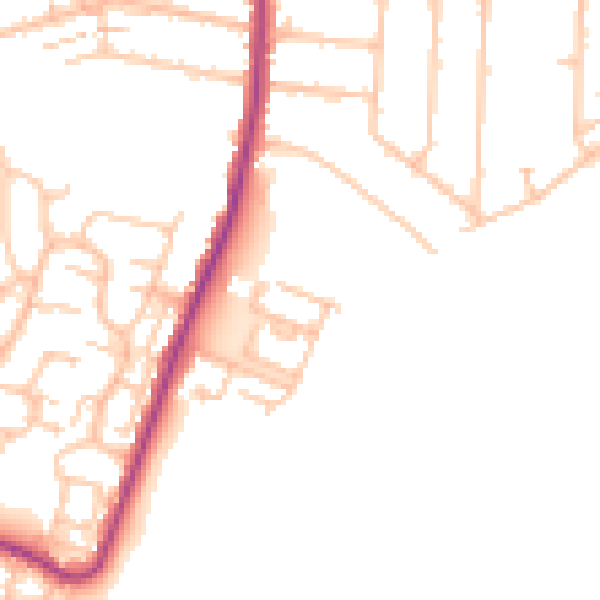 Daytime road noise heatmap for RM12 6DY