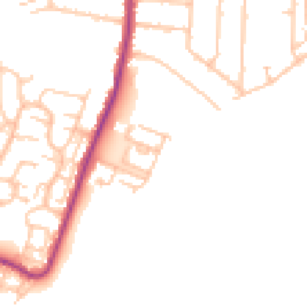 Daytime road noise heatmap for RM12 6EP