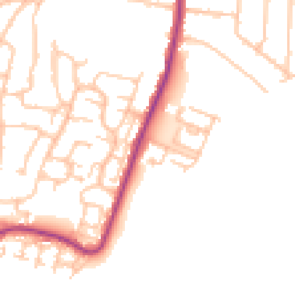 Daytime road noise heatmap for RM12 6FB