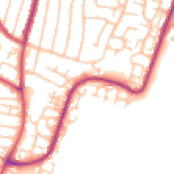 Daytime road noise heatmap for RM12 6NH