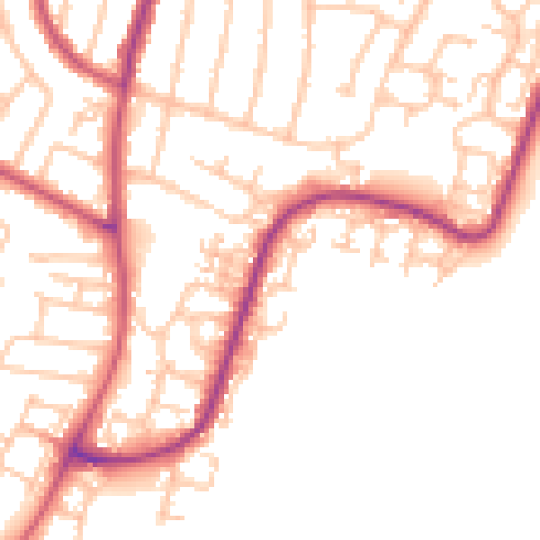 Daytime road noise heatmap for RM12 6NT